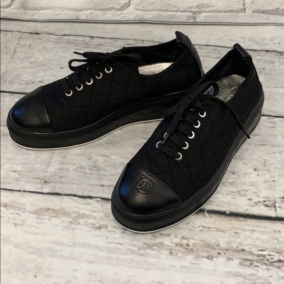 Quilted Platform Chanel Sneaker- New - Picture 1 of 7